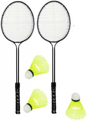 STYRKR Badminton kit ( 2 Pc Double shaft racket + 3 Nylon Shuttle Branded Badminton Kit