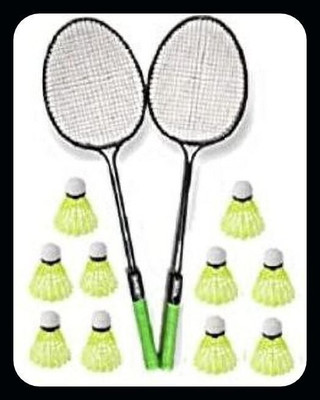 SPO Zone SPO-DOUBLE DANDI-SET-10 NYLON SHUTTLE-18 Badminton Kit