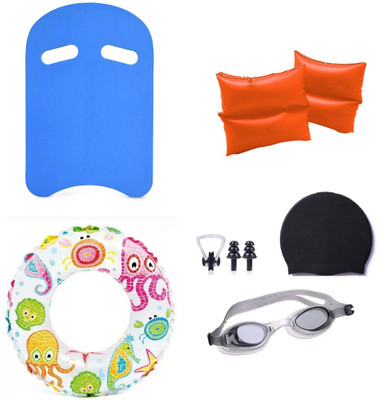 ArrowMax Swimming Kickboard,Arm Band,Tube,Cap,Google,Earplug,Noseplug-(6-10 years) Swimming Kit