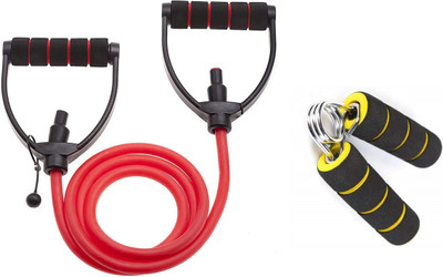 Fitnesstricks Combo Of Single Toning Tube With Foam Hand Gripper Home Gym Kit Fitness Accessory Kit Kit