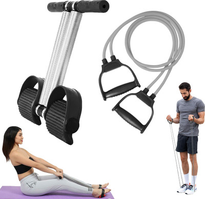 Manogyam Fitness Combo Of Double Spring Tummy Trimmer and Double Toning Tube Fitness Accessory Kit Kit