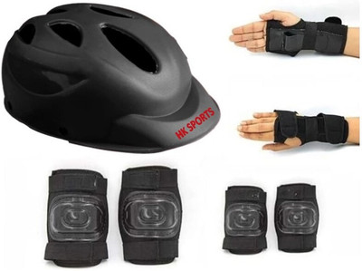 HK Sports Skating Protection Kit - Flap Helmet + Elbow + Knee + Hand Guard Skating Kit