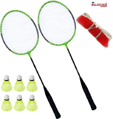 ANC Badminton Racquet Set Of 2 Piece With 6Piece Nylon Shuttle Cock With Nylon Net Badminton Kit