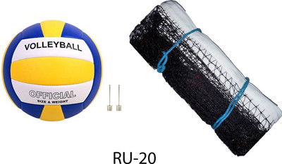 zxxxt Superb Quality Volleyball With 2 Needle and Net Nylon DP-20 Volleyball - Size: 4(Standard, Pack of 2, Multicolor)