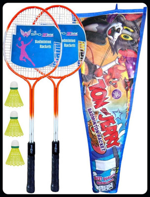 SPO Zone Badminton Racket Set Of 2 PC WITH Cover AND 3 Shuttle KIT-9 Badminton Kit
