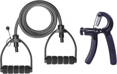 Fitnesstricks Sports & Fitness Combo of Adjustable Single Toning Tube with Hand Gripper Fitness Accessory Kit Kit