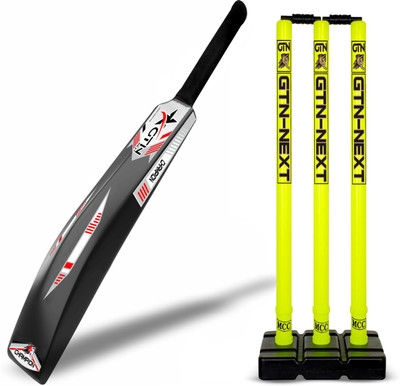 GTN Next Hard Plastic Cricket Bat Cricket Stumps Full Size Fiber Bat All Age Groups Cricket Kit
