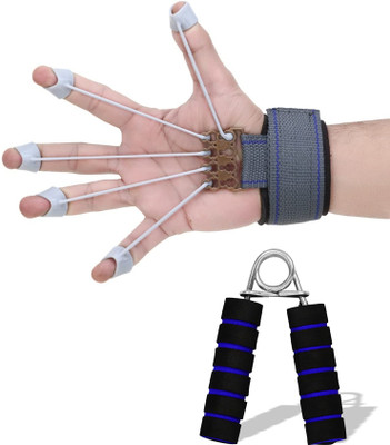 Pheonix Finger Exerciser with Foam Hand Gripper for Home Workout Gym Combo Set Fitness Accessory Kit Kit