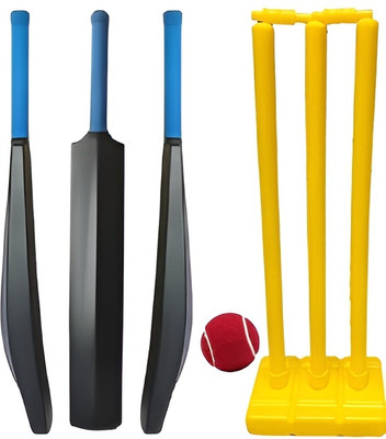 kickmixsports Combo Set PVC Bat With Plastic Wicket Set And 1 Tennis Ball(Red) Cricket Kit