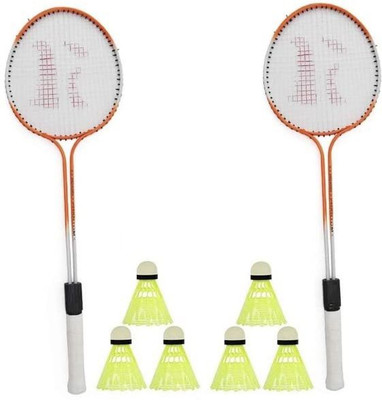 Rakso Badmintion Racquet set of 2 pc with 6 shuttle cock Badminton Kit