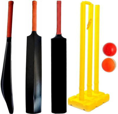 zainab Supreme heavy plastic stump set with bat Cricket Kit