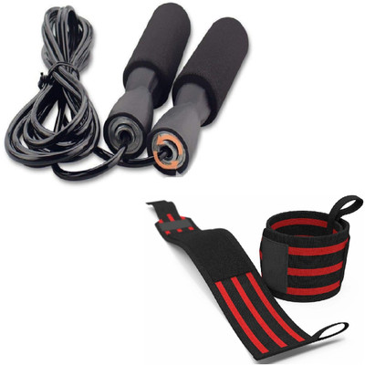 Dr Pacvu Set 3|Thumb Loop 1 Wrist Support Arm Band & Foam Skipping Rope Home Gym Exercise Fitness Accessory Kit Kit