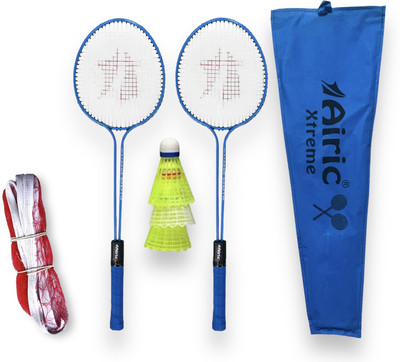 Airic Classic Double Shaft Xtreme Set with 3 Plastic Shuttles and Net Badminton Kit