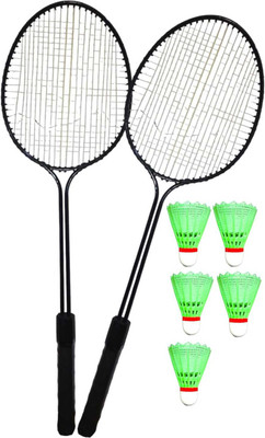 STYRKR Badminton racquets Kit Combo Set Of 2 Piece Racquet With 5 Shuttle Badminton Kit