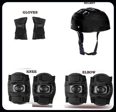 prikli Skating Protection Kit - Helmet + Elbow + Knee + Hand Guard Skating Kit_pri Skating Kit