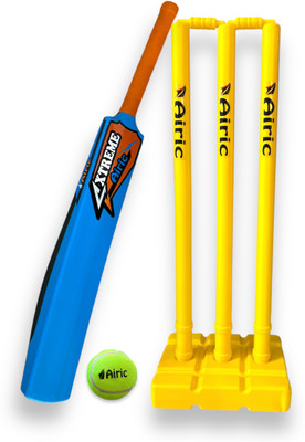 Airic Xtreme Double Colored Jumbo Plastic Bat with Ball and Durable Plastic Wickets Cricket Kit