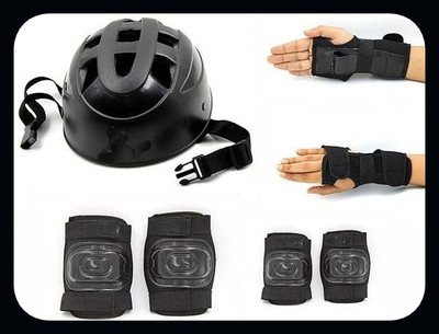 prikli Protective,,Guard Kit Cycling,helmet Set, 8-12 Year M Skating Helmet(Black)_pri Skating Kit