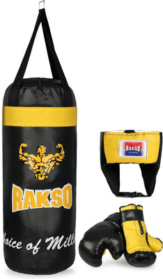 Rakso BOXING kit with PUNCHING BAG with BOXING GLOVE WITH Head Guard FOR KIDS Boxing Kit