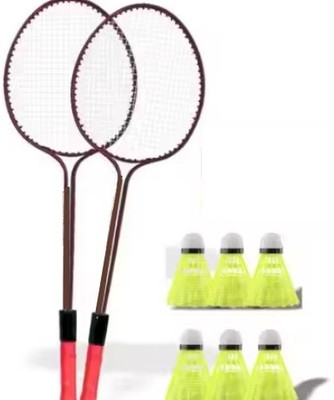 VELLFIRE Double shaft Badminton with 6 pvc shuttles Badminton Kit