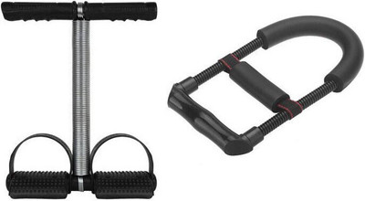 Fitfun FITNESS COMBO OF SINGLE SPRING TUMMY TRIMMER, WRIST EXERCISER FOR MEN AND WOMEN Fitness Accessory Kit Kit
