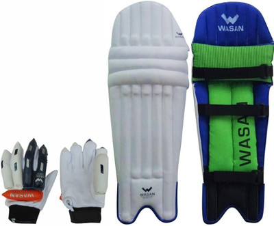 Wasan Cricket Batting Legguard Pads&Cricket Batting Gloves Set(7 -10 Years) Size Small Cricket Kit