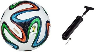 HOC Multi Color Football + Pump Best Football Size 5 (2 Part) Football Kit