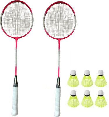 STYRKR Best Quality Badminton Racket /2 Pc Single Shaft Racket With 6 Pc Shuttle new Badminton Kit