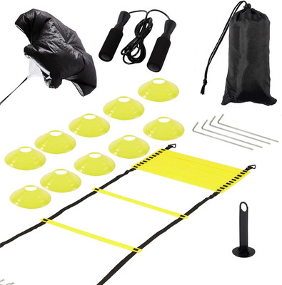 HACKERX Agility Training Set Soccer Training Equipment for Kids Agility Ladder Speed Football Kit
