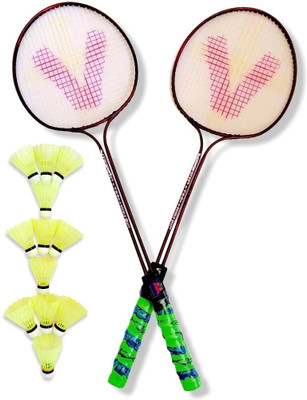 HOC Badminton Racquet Set With 12pc nylon shuttles and full cover Branded Badminton Kit