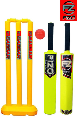 fizo PVC Cricket Kit Kids Below 8 Plastic Bat Size 3, Wickets 24'', Bails, Ball, Base Cricket Kit