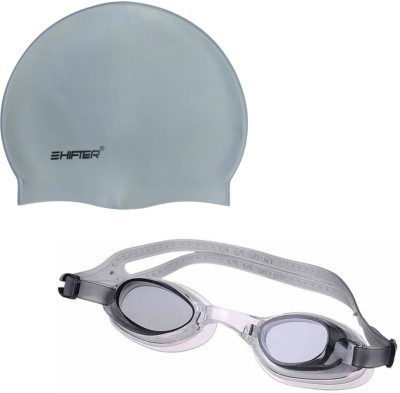 SHIFTER SWIMMING GOGGLE, SWIMMING CAP COMBO KIT SET,PREMIUM SILICONE ANTI SLIP CAP Swimming Kit