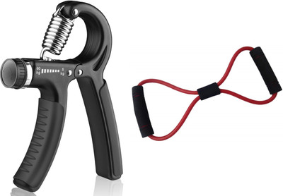 Fitnesstricks 5KG To 60KG Weight Adjustable Hight Quality Hand Gripper With Resistance Tube Fitness Accessory Kit Kit