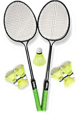 MINESFIT Badminton Racquet Set Of 2 Piece With 7 Piece Shuttle combo kit Badminton Kit