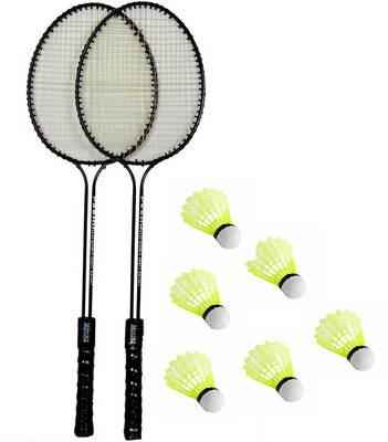 Monika Sports 2 PC Badminton set with 6 Nylon shuttle cock Free Badminton Kit