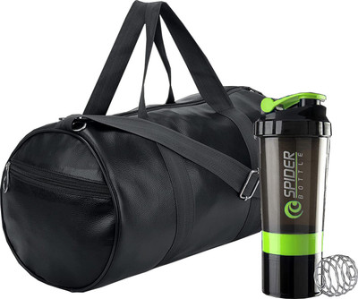 TRUE INDIAN SPORTS Combo Set BLACK Leather Bag BOTTLE Fitness Accessory Kit Kit