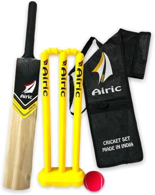 Airic Dashing Kashmiri Popular Willow bat with Plastic Wicket Set for kids Cricket Kit