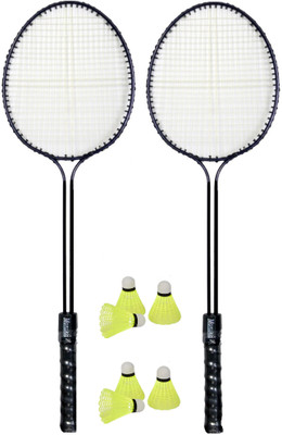 STYRKR 2PC Badminton set with 6 nylon shuttle cock Badminton Kit