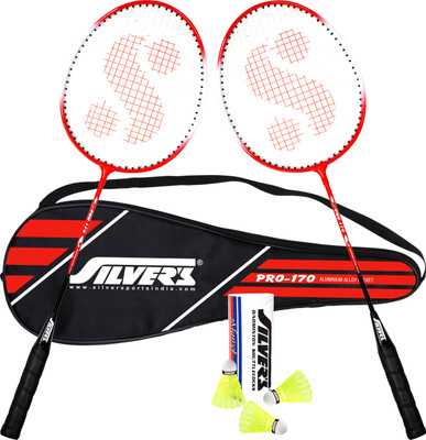Silver's PRO-170 Badminton Combo- 2 Rackets with Shuttle Pack of 3 Badminton Kit(NA)