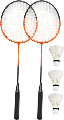 STYRKR Blast Badminton PRO_4@ Racket Set Of 2 With Shuttlecok Pack of 3 Multicolor Strung Badminton Racquet(Pack of: 2, 100 g)