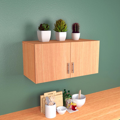 FunTree 2 Door Wall Mounted Kitchen Cabinet for Home Kitchen | Office | Hall Engineered Wood Kitchen Cabinet(Finish Color - Beige, DIY(Do-It-Yourself))