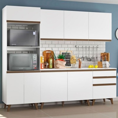 Madesa Reims Compact Kitchen Engineered Wood Kitchen Cabinet(Finish Color - White, Knock Down)