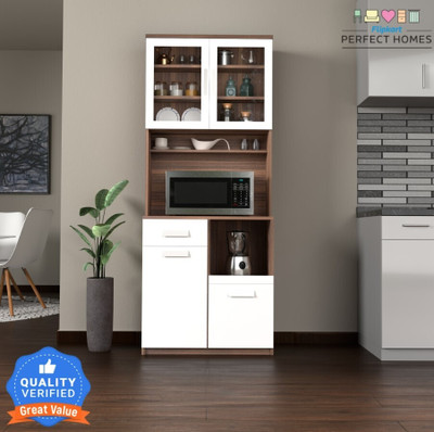 Flipkart Perfect Homes Ramsey Engineered Wood Kitchen Cabinet(Finish Color - Melamine SP Walnut & White, Knock Down)