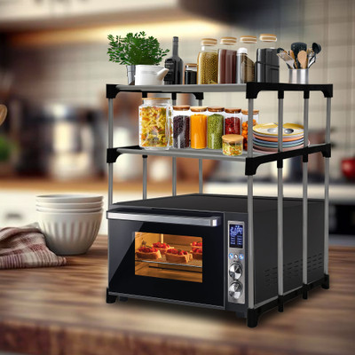 URBAN CHOICE Utensil Kitchen Rack Carbon Steel Multi Functional MicroWave Kitchen Rack