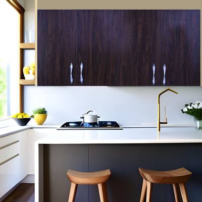 SPECIALITY PANELS 4 Doors Modular Wall Cabinet with 10 years guarantee against Borer & Termites Engineered Wood Kitchen Cabinet