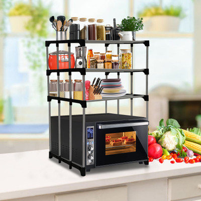 RAXON WORLD Utensil Kitchen Rack Carbon Steel Multi Functional MicroWave Kitchen Rack