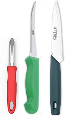 Cartini 3 Pc Steel, Plastic Knife Set Kitchen Knife & Peeler Set (Pack of 3)