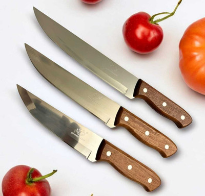 FRQLBI 3 Pc Stainless Steel, Wood Knife Set High Quality Stainless Steel knife / Chaku (Pack Of 3 )