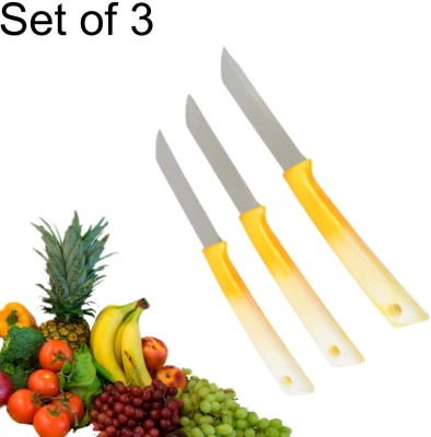 Shreenathji International 3 Pc Stainless Steel Knife Set Yellow 10133 kitchen knife multipurpose stainless steel_a710