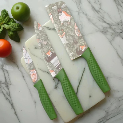 DZXREE 3 Pc Stainless Steel Knife Set