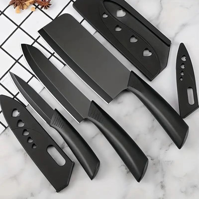ZROY ENTERPRISE 1 Pc Stainless Steel Knife Set of 3 black Kitchen Knife with Ergonomic Handles for Meat, Fish & Vegetable